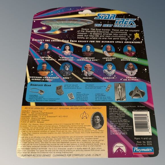 1992 Playmates Star Trek The Next Generation Action Figure Deanna Toi Sealed C1 - Picture 6 of 6